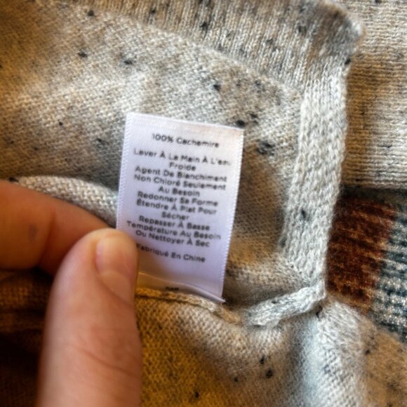 Talbots Pure Cashmere Speckled Turtleneck Sweater Beige Womens XS Luxury Soft - Picture 3 of 7